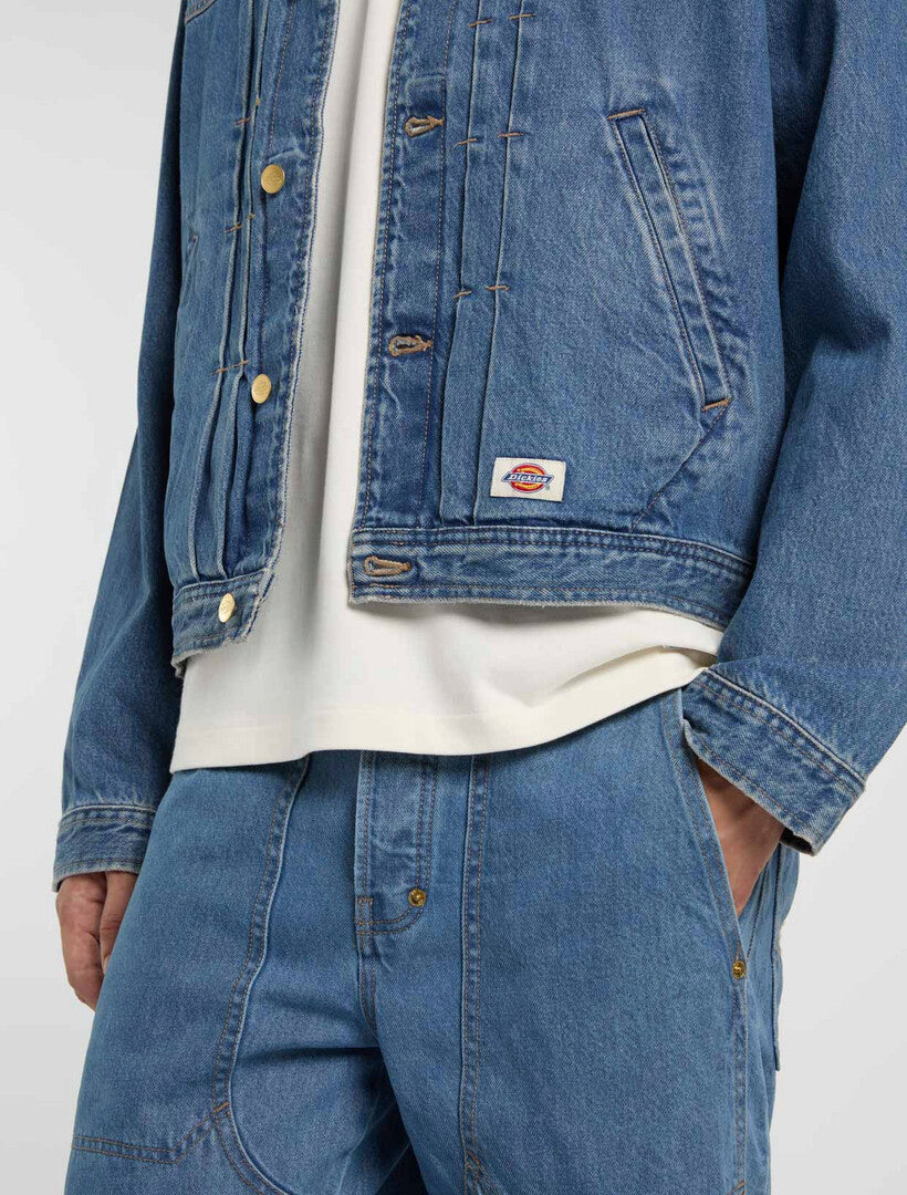 Giacca trucker in denim con pieghe DK0A87O9 ACV1 DICKIES 