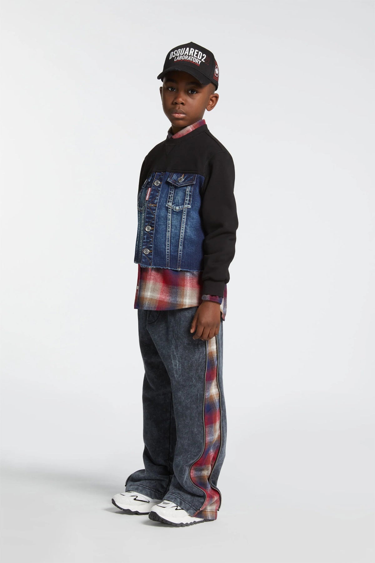 Felpa con busto in denim DQ3007D0AEZ DQ01 DSQUARED2 