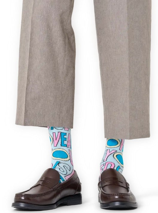The Beatles All You Need Is Love Sock P003939 LIGHTBL HAPPY SOCKS 