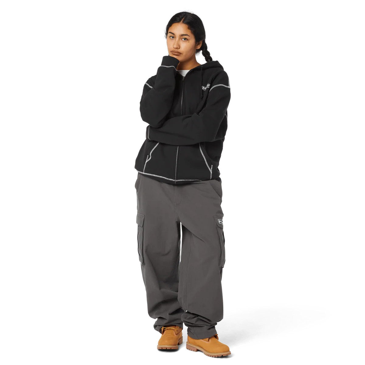 Stretch Full-Zip Hoodie PF00756 BLACK HUF 