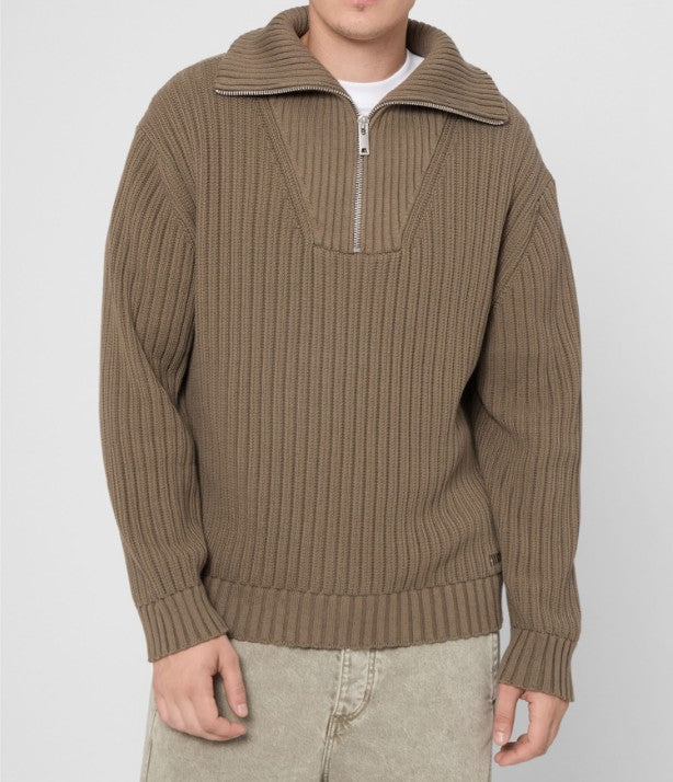 Maglione a coste con zip 50547002 032 HUGO 