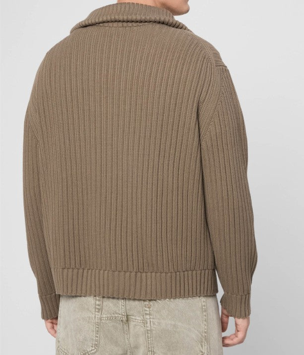 Maglione a coste con zip 50547002 032 HUGO 