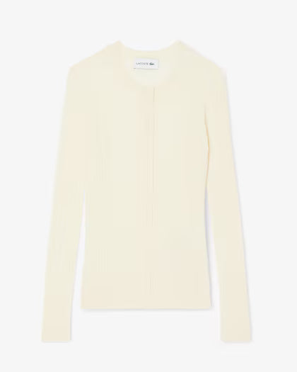 Cardigan in maglia di lana merinos a coste AF4141 70V LACOSTE 