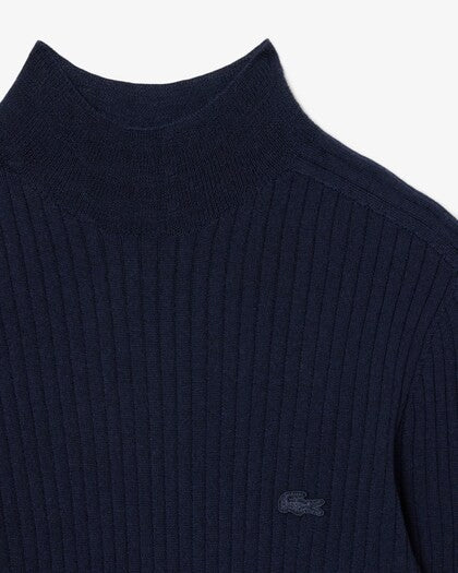 Maglione a collo alto in lana merinos a coste AF4189 166 LACOSTE 