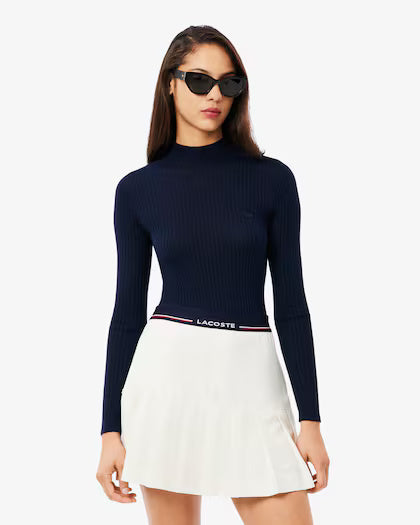 Maglione a collo alto in lana merinos a coste AF4189 166 LACOSTE 