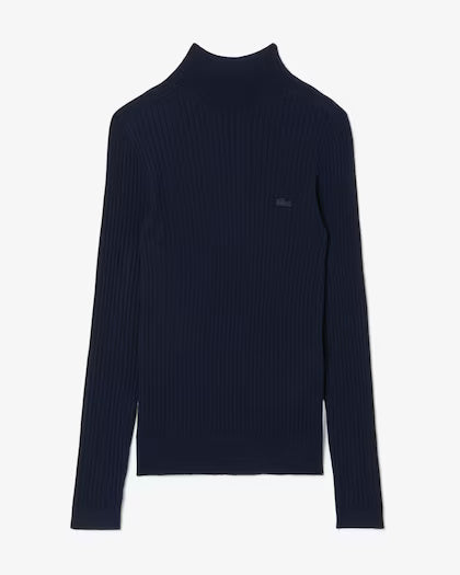Maglione a collo alto in lana merinos a coste AF4189 166 LACOSTE 