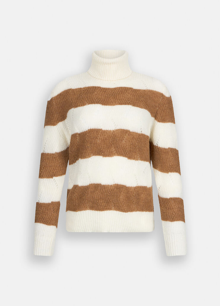 Dolcevita a righe in lana e alpaca MF5419MA58P D3737 LIU JO WHITE2 