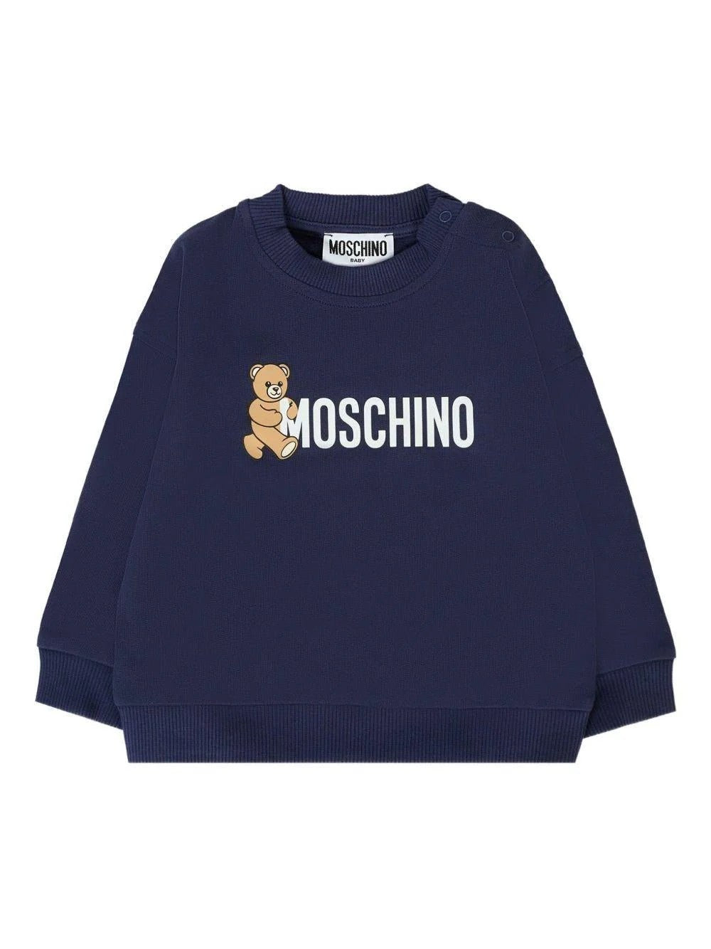 Felpa per neonato con stampa logo M8F03QLCA83 40016 MOSCHINO BABY 
