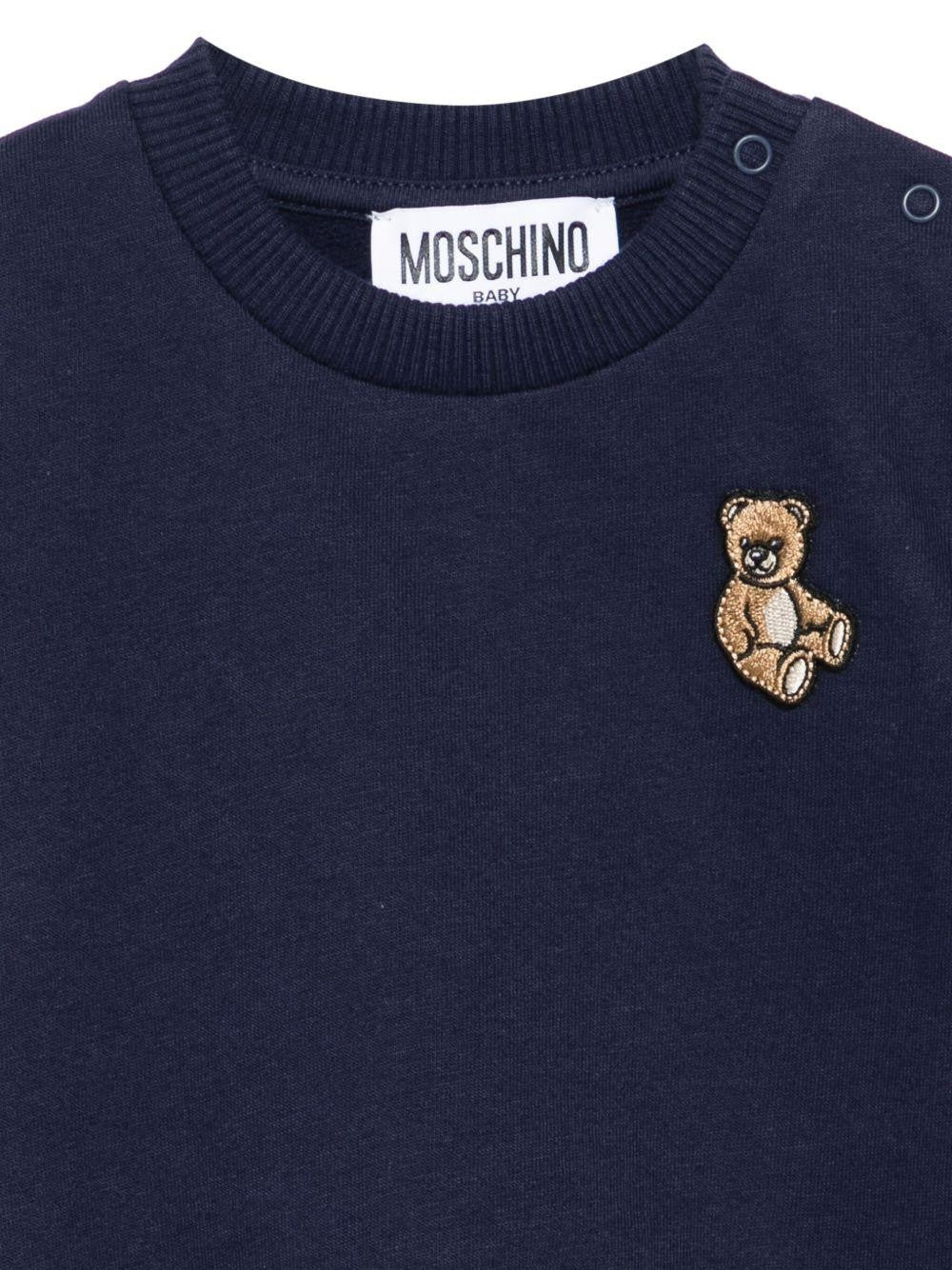Felpa per neonati con logo Teddy Bear MQF060LCA40 40016 MOSCHINO BABY 