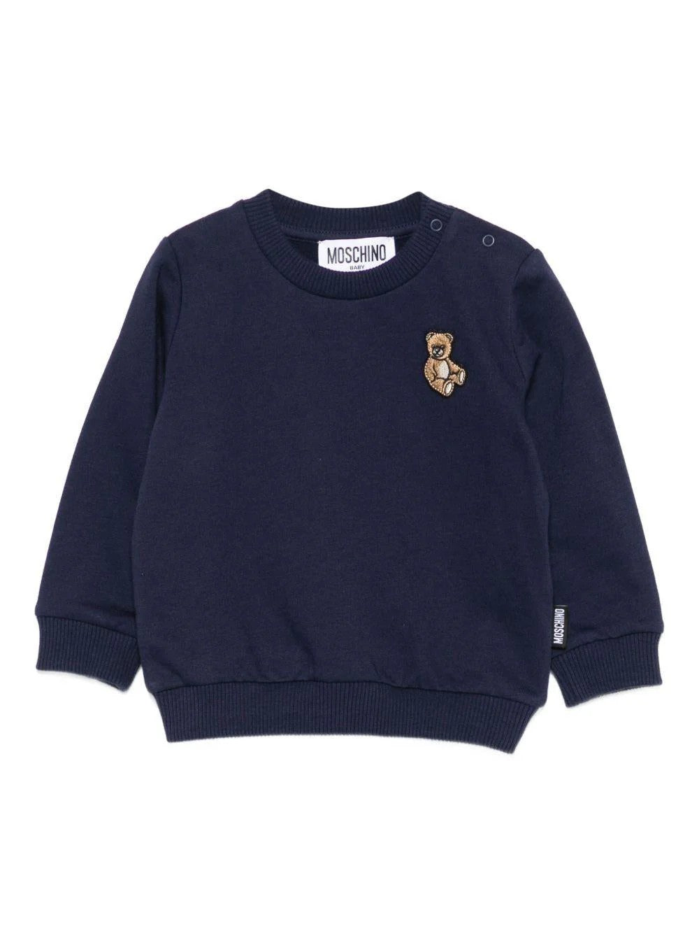 Felpa per neonati con logo Teddy Bear MQF060LCA40 40016 MOSCHINO BABY 