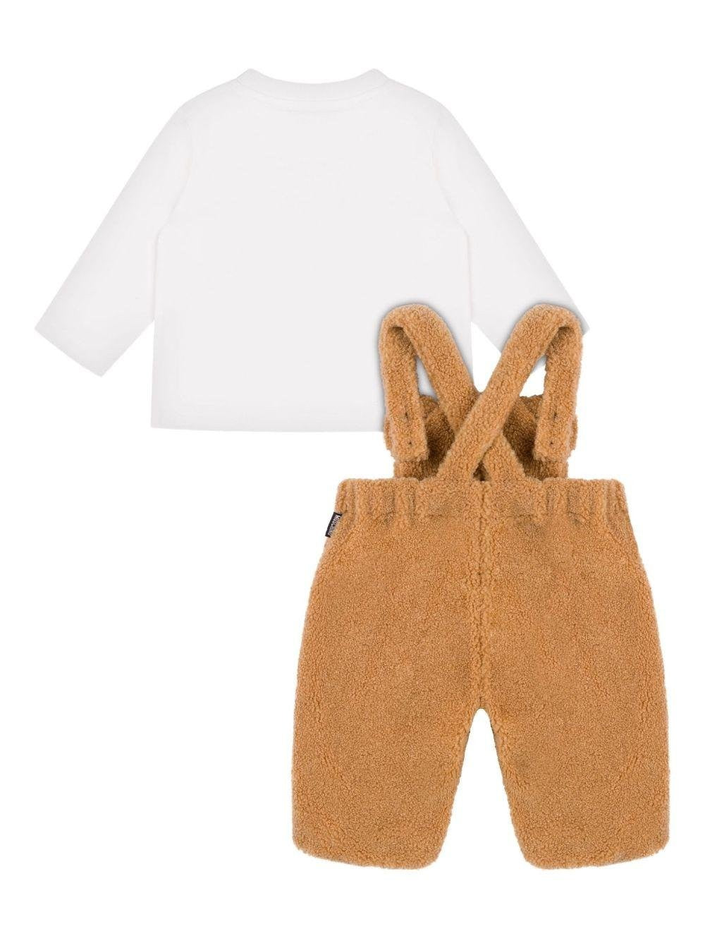 Set salopette e t-shirt per neonato MUK058LIA00 20351 MOSCHINO BABY 