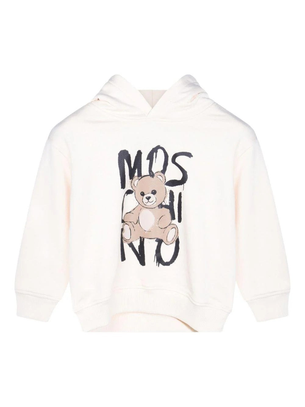 Felpa con stampa Teddy e cappuccio HUF098LCA77 10123 MOSCHINO KID 