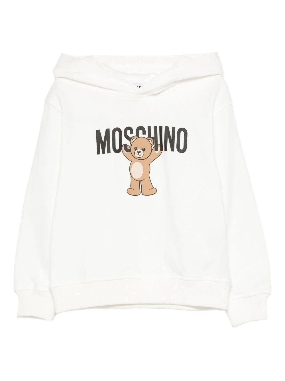 Felpa con stampa Teddy e cappuccio HUF09FLCA40 10063 MOSCHINO KID 
