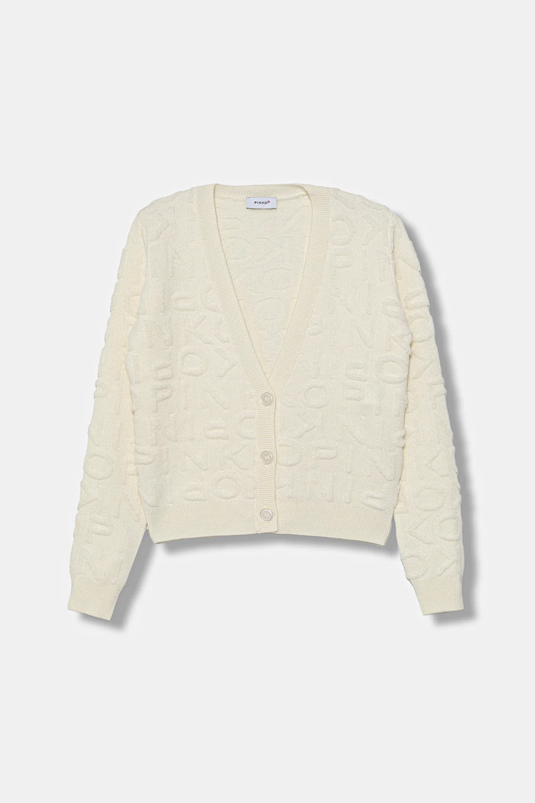 Cardigan con motivo in rilievo KFMA014CFL083 B000 PINKO 