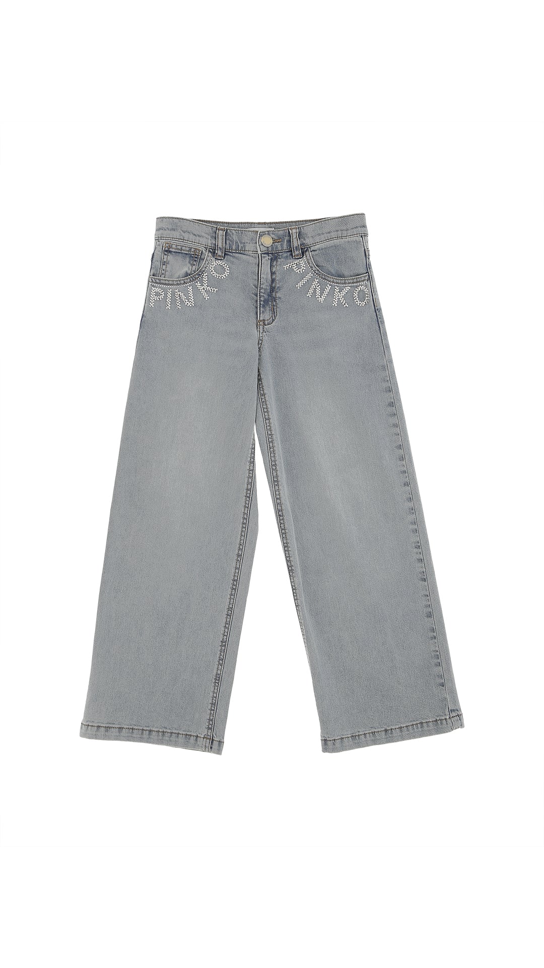 Jeans wide leg con logo in strass KFPA031CDS057 D812 PINKO 