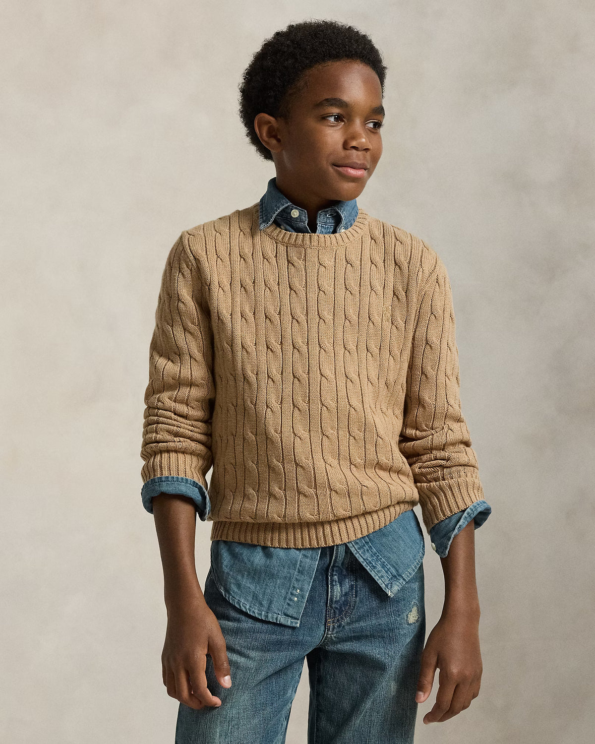 Maglia in cotone a trecce 322702674 082 POLO RALPH LAUREN 