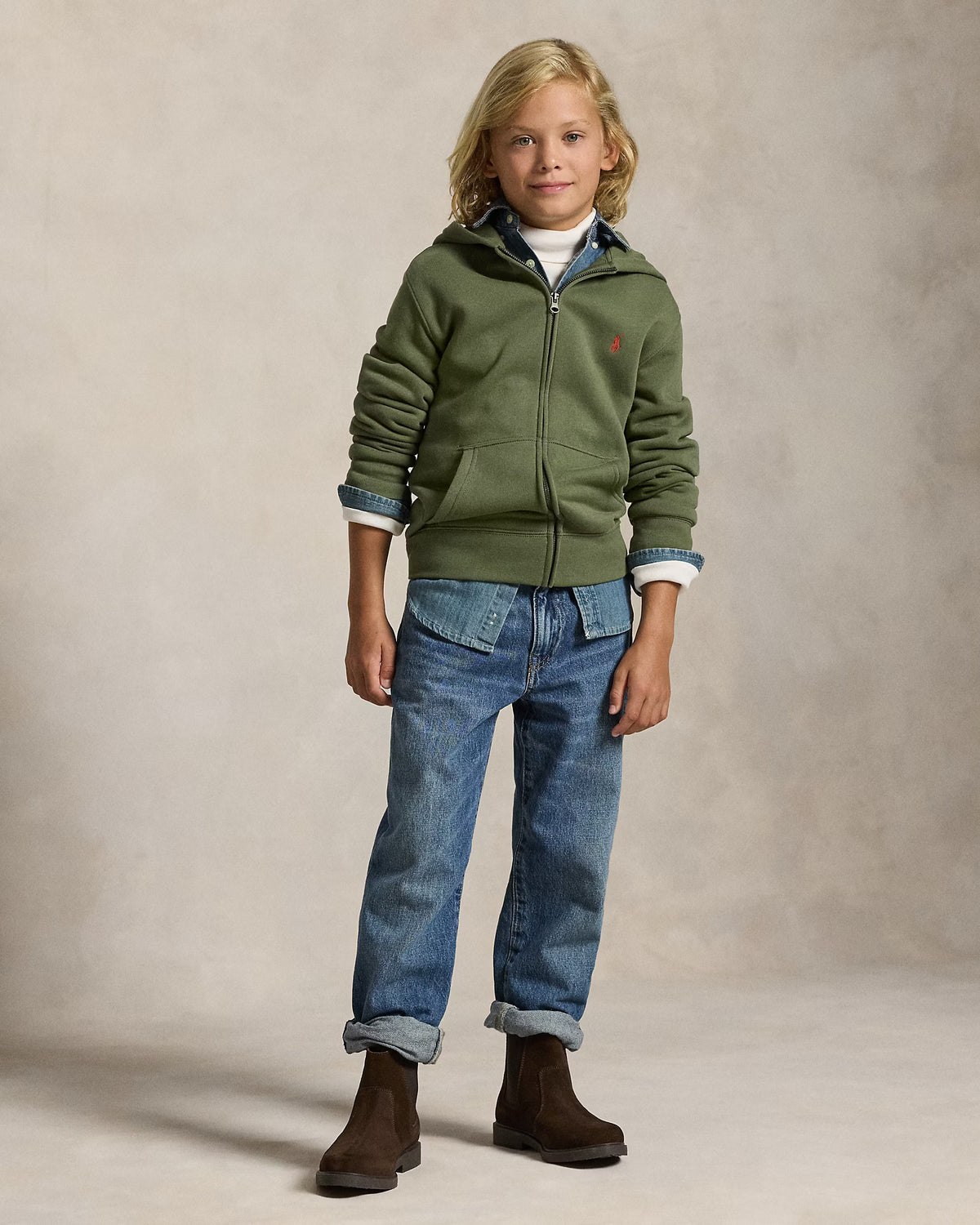 Felpa con cappuccio e cerniera 323799360 053 POLO RALPH LAUREN 