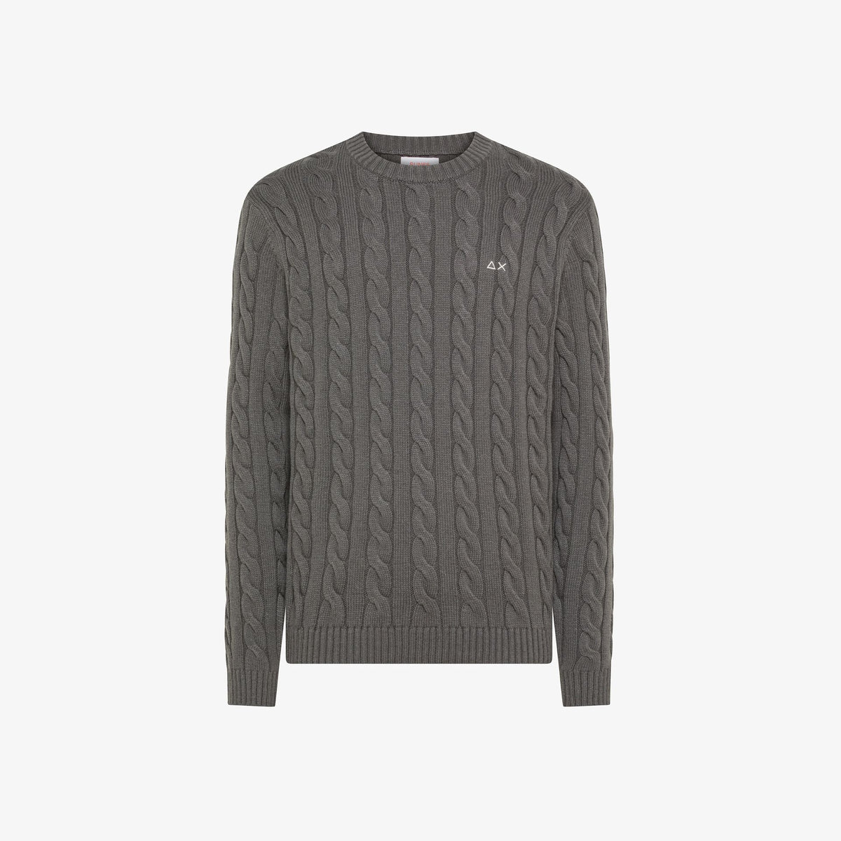 Maglia girocollo in misto lana a trecce K45138 47 SUN68 