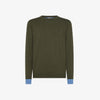 Wool and cotton sweater with patch