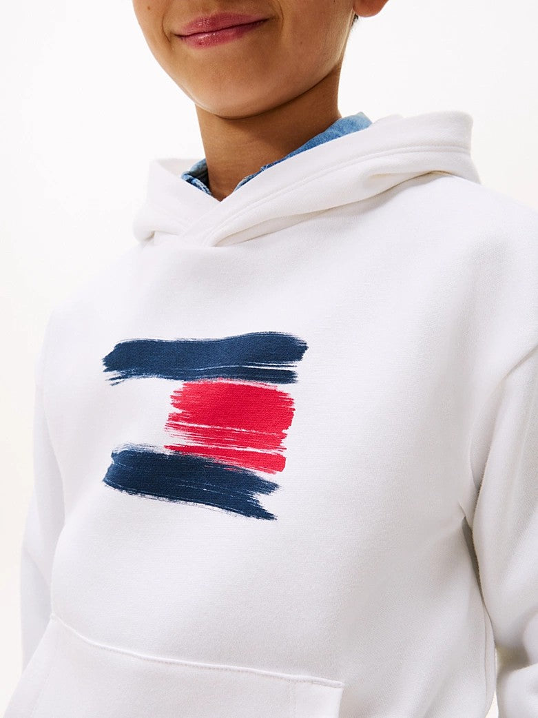 Felpa con cappuccio e bandiera iconica KB0KB10112T YBR TOMMY HILFIGER 