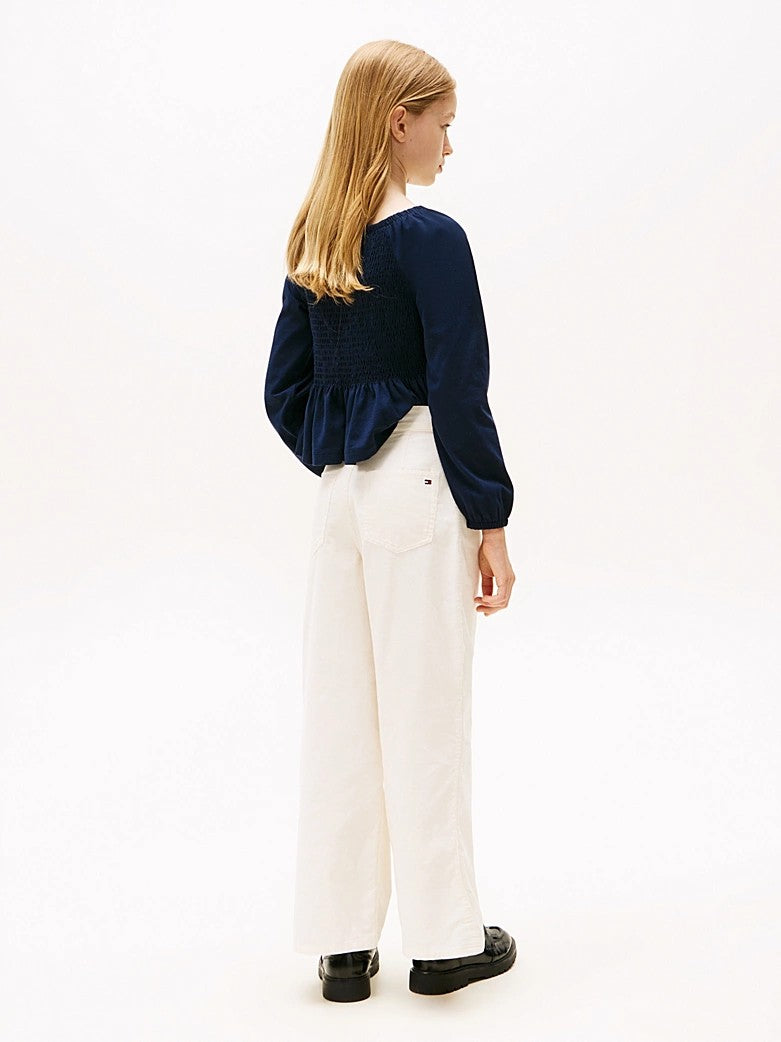 Pantaloni Mabel larghi a vita alta in velluto KG0KG08816T YA8 TOMMY HILFIGER 