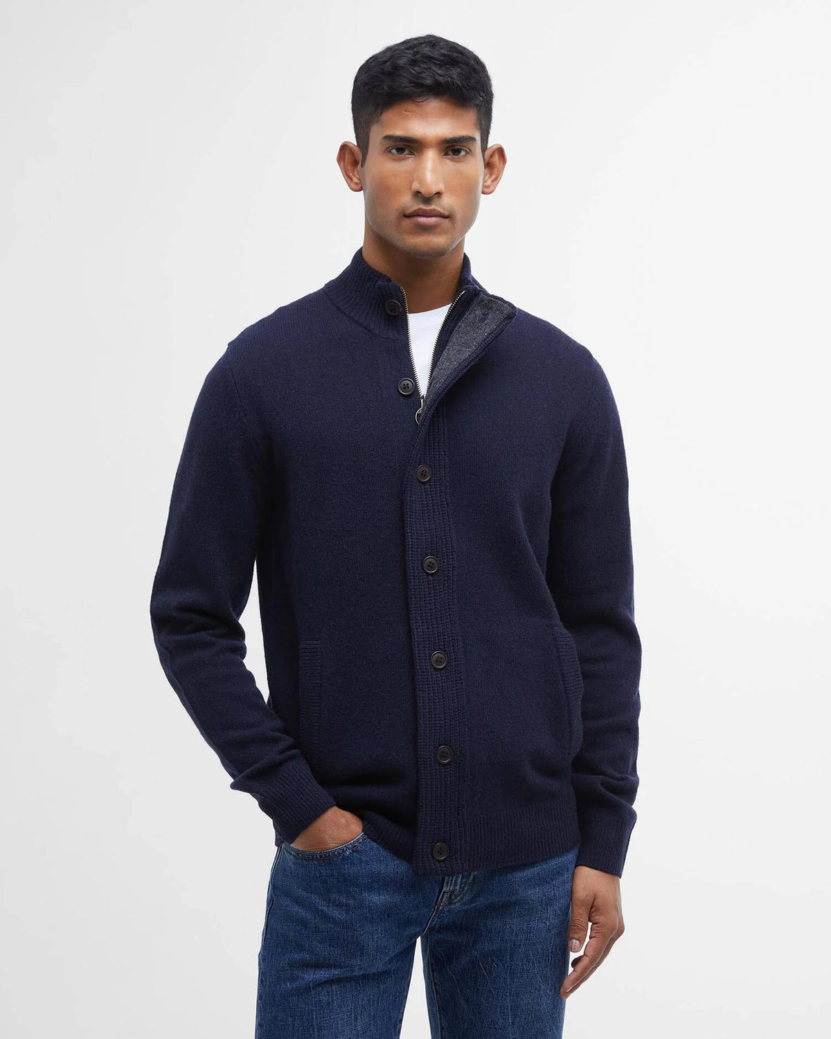Maglione con zip Patch MKN0731 NY91 BARBOUR 
