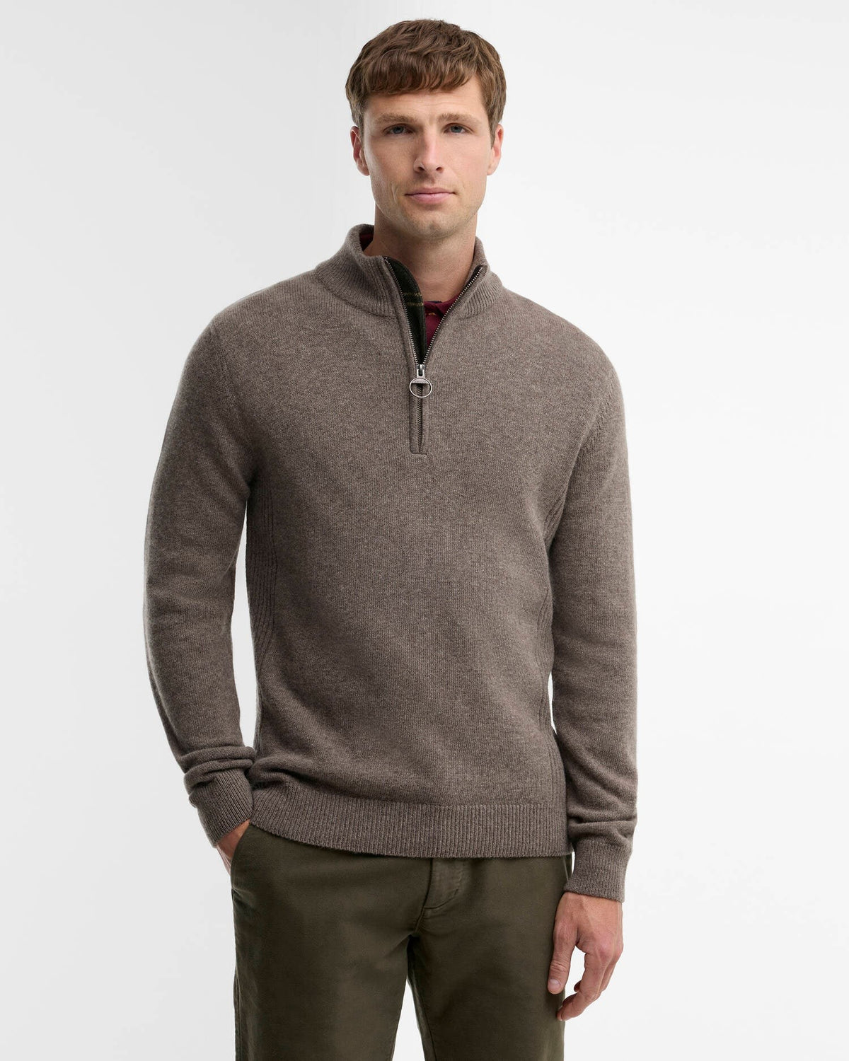 Maglione con zip Patch MKN0731 ST16 BARBOUR 