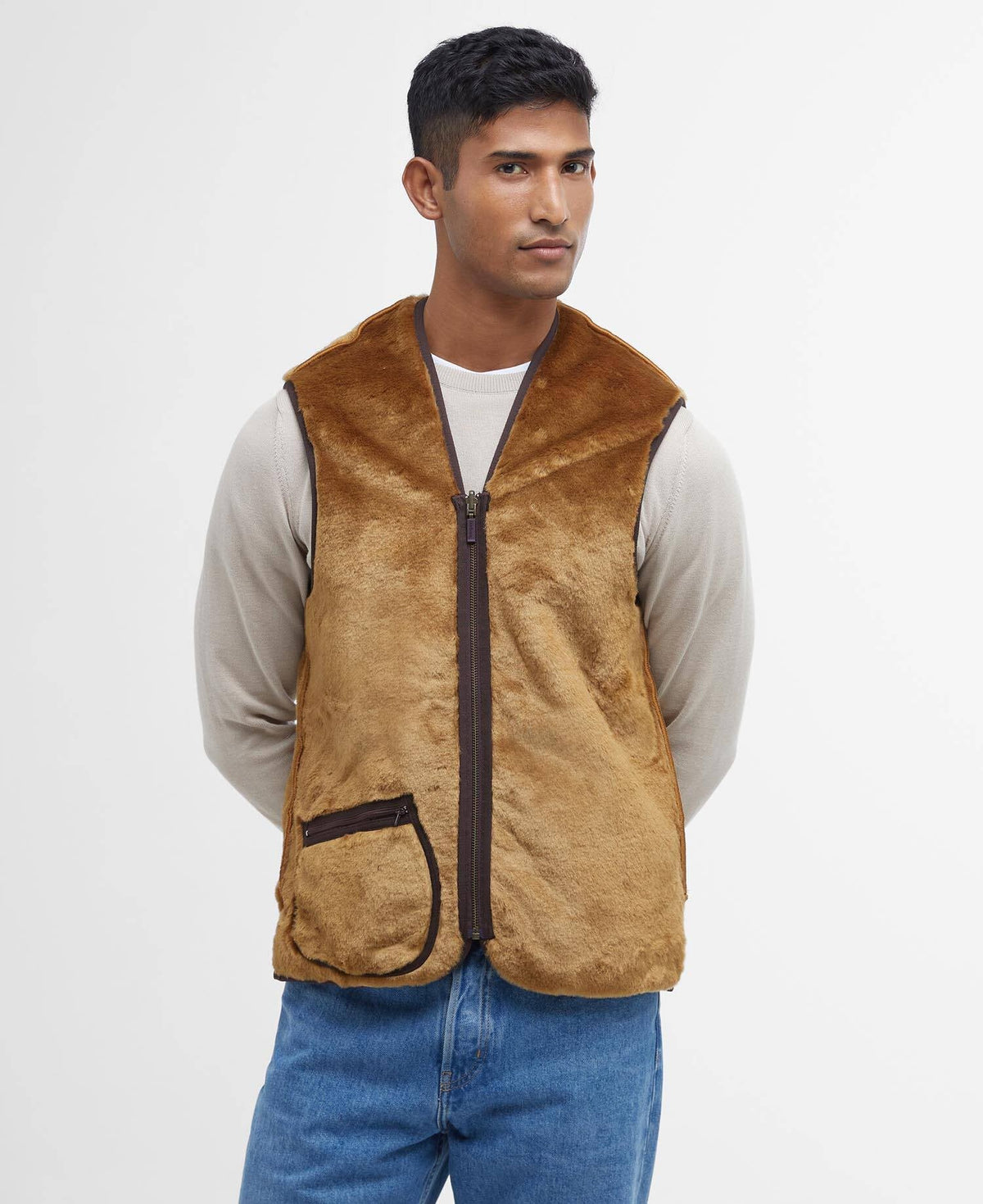 Gilet/fodera in pile caldo con cerniera MLI0004 BR31 BARBOUR 