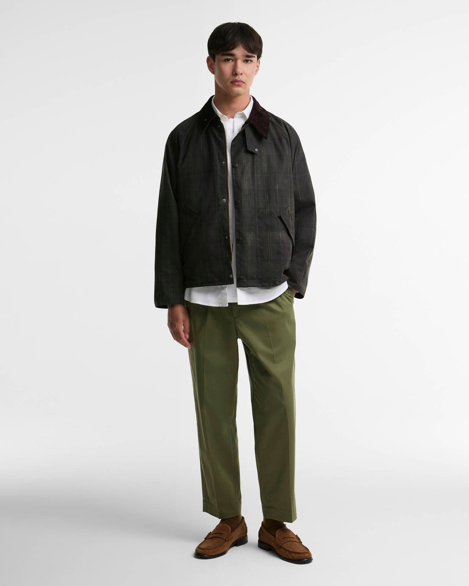 Giacca cerata Transport in tartan MWX2596 OL71 BARBOUR 