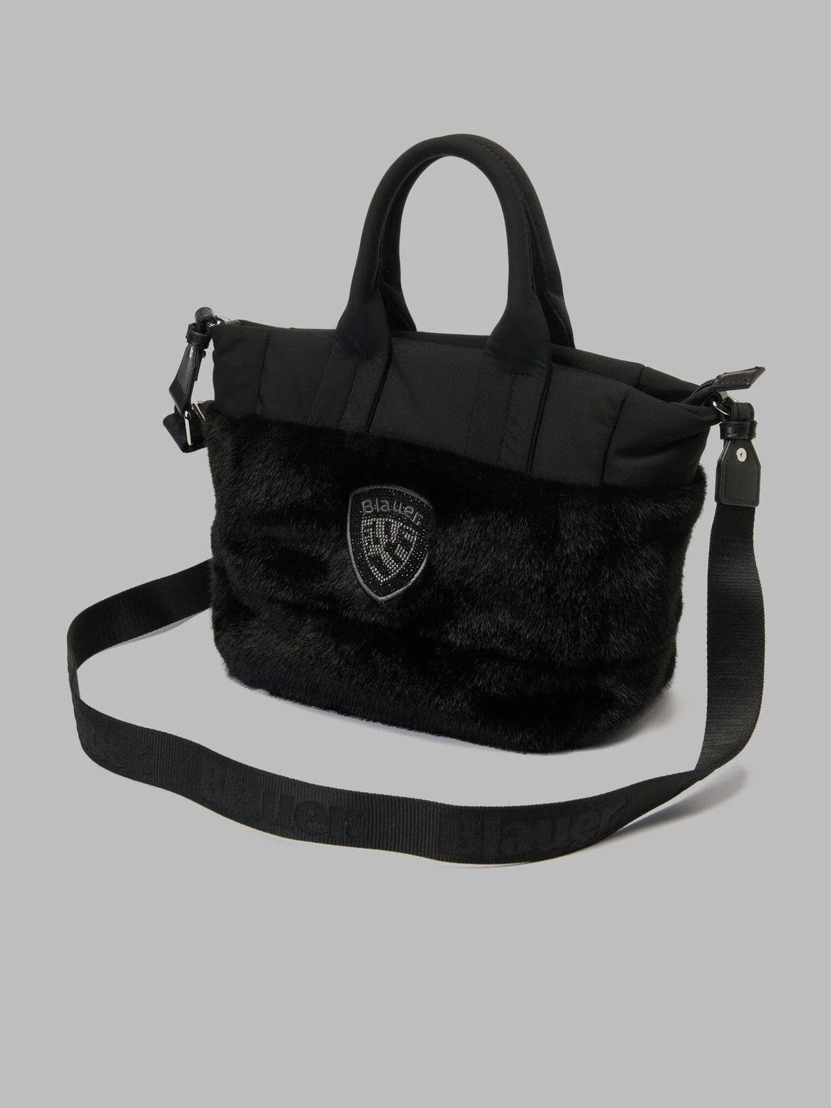 Borsa a mano con pelliccia F6QUARTXS02PAD BLK BLAUER ACCESSORI 