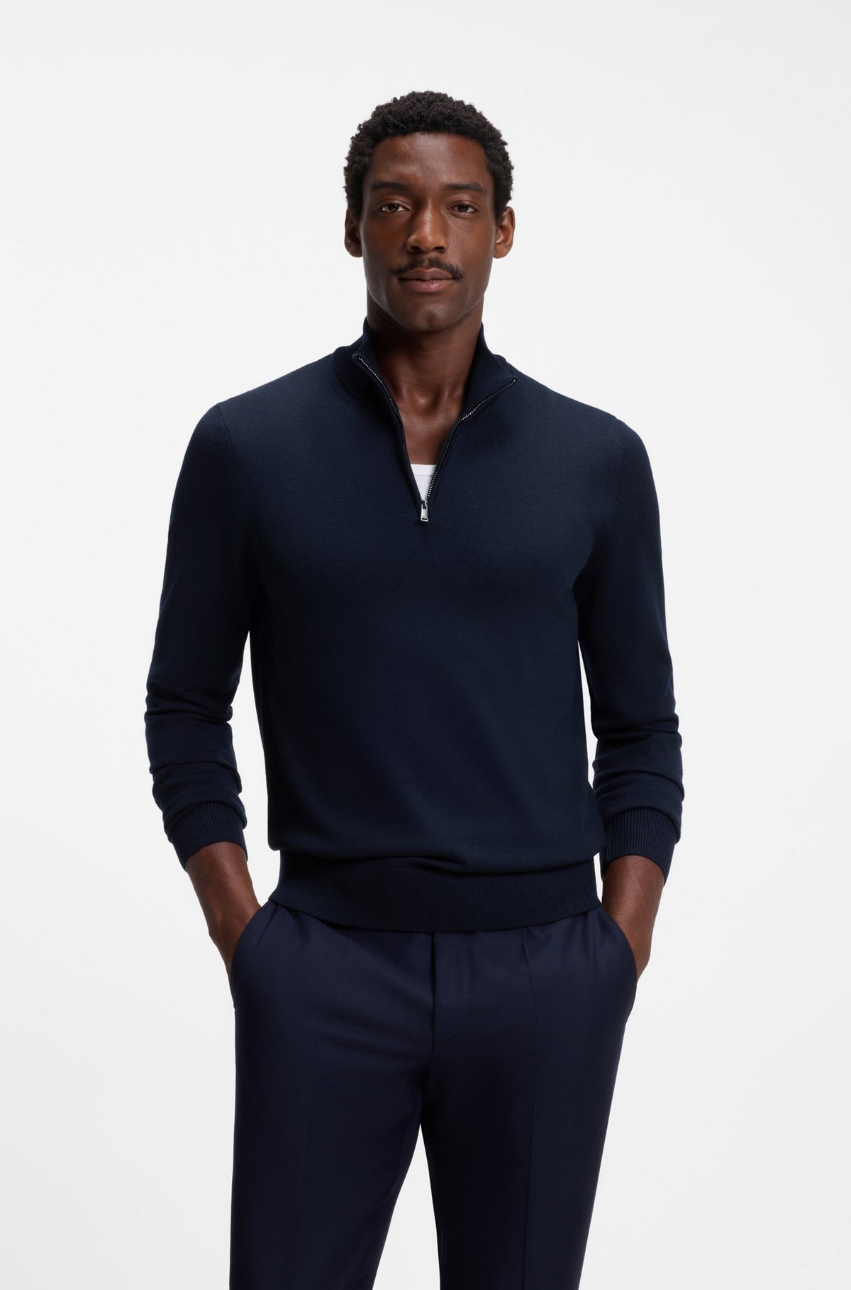 Maglione con colletto a zip 50565499 404 BOSS 