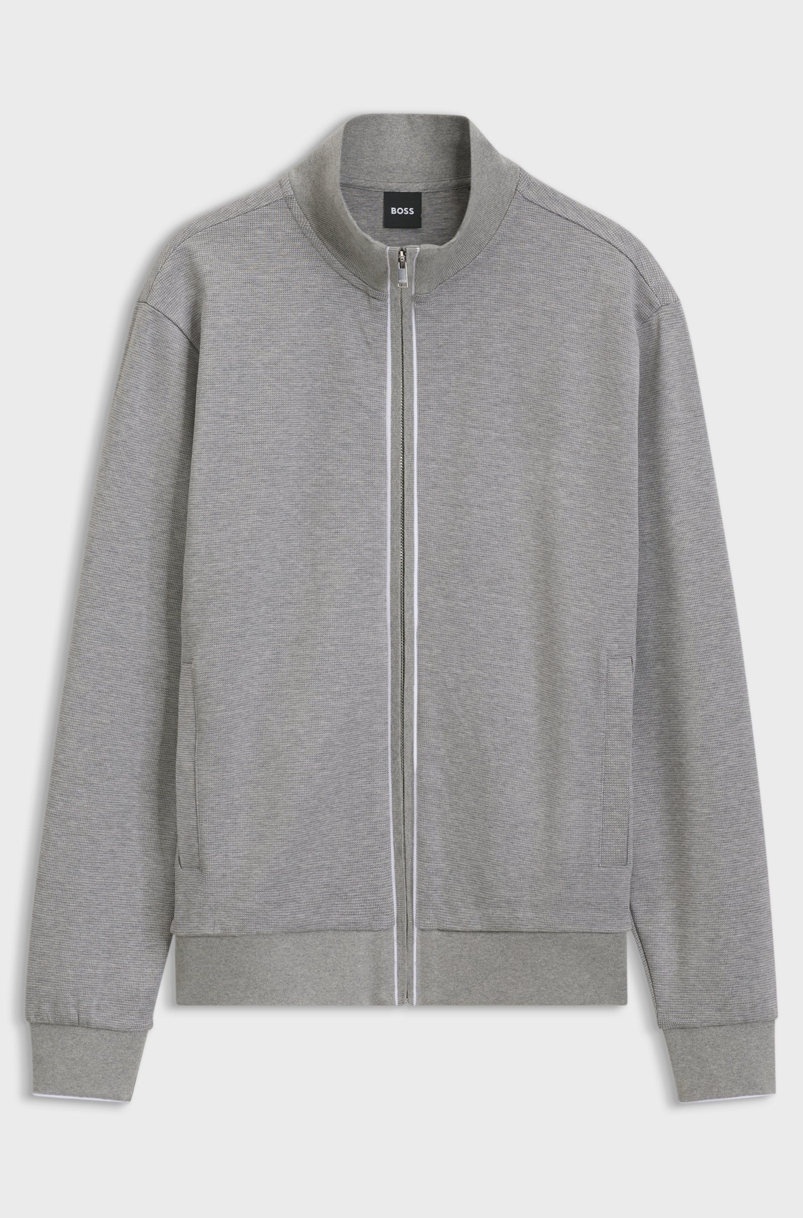 Felpa in cotone con colletto con zip 50565602 075 BOSS 