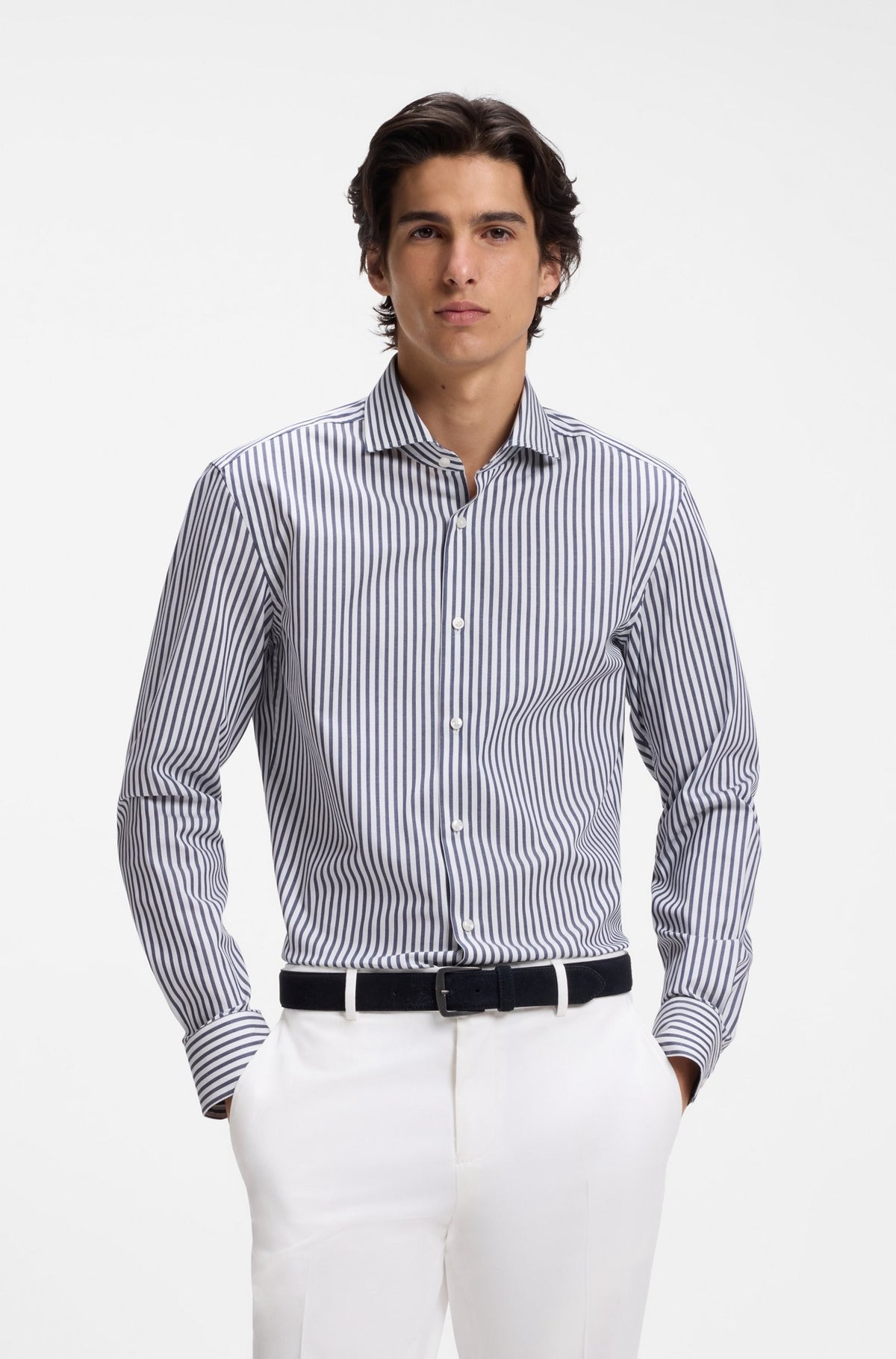 Camicia a righe 50567021 404 BOSS 