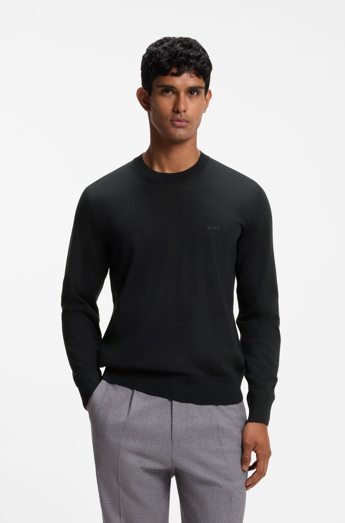 Maglione con logo ricamato 50571914 001 BOSS 
