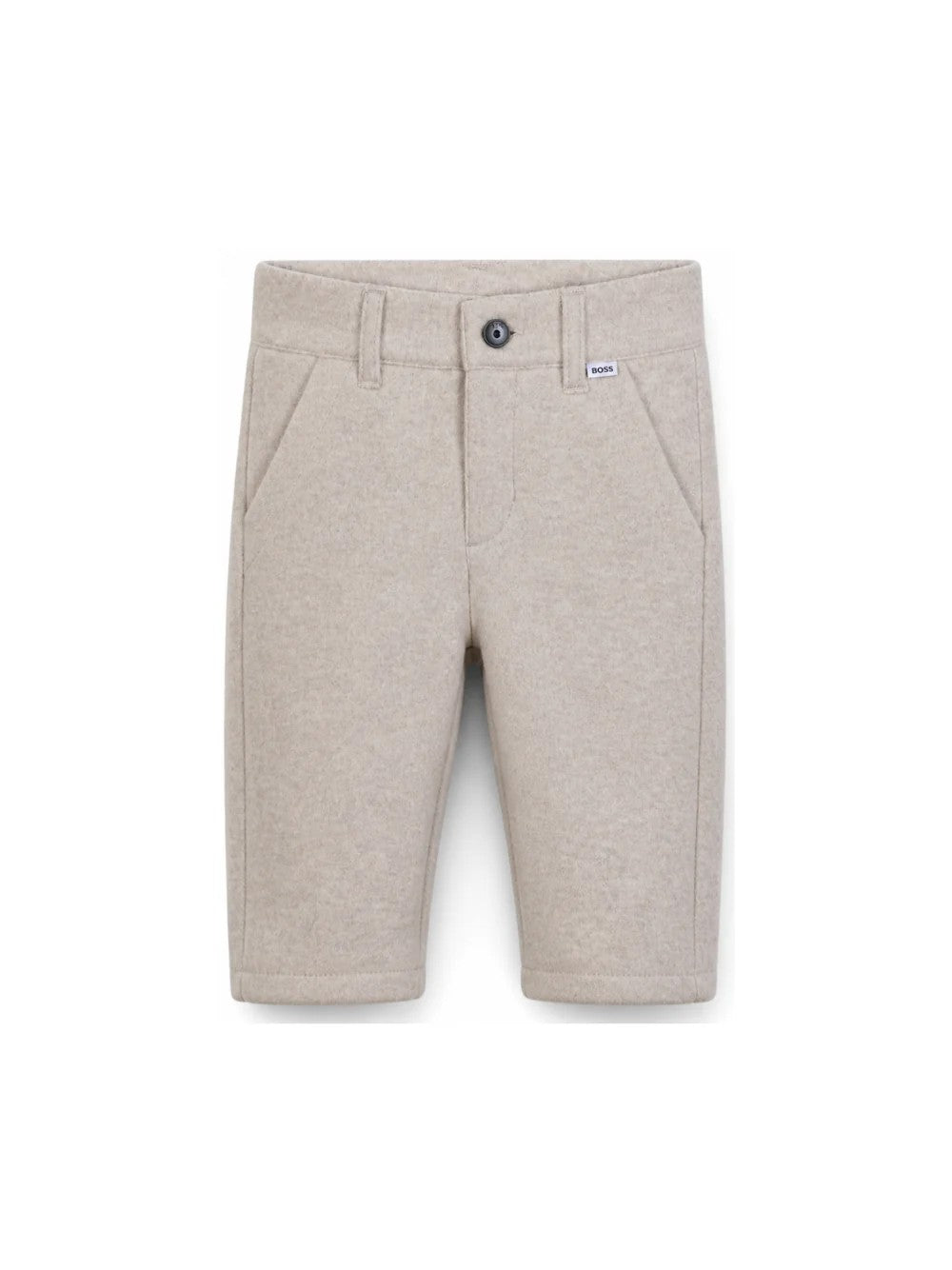 Pantaloncini per neonato beige con trama feltrata J53469 B51A BOSS 