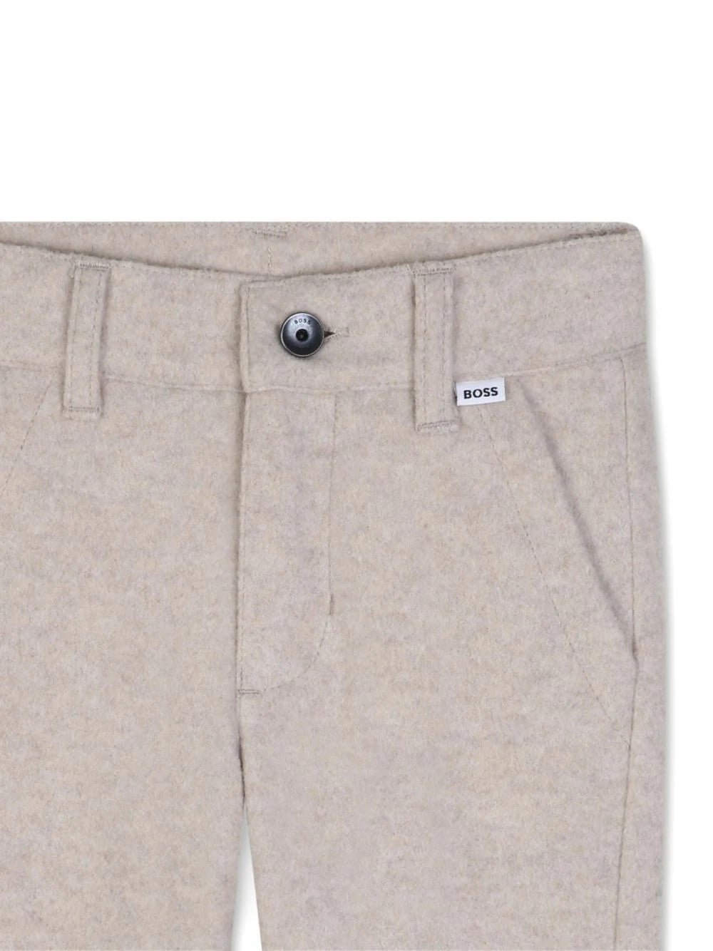 Pantaloncini per neonato beige con trama feltrata J53469 B51A BOSS 