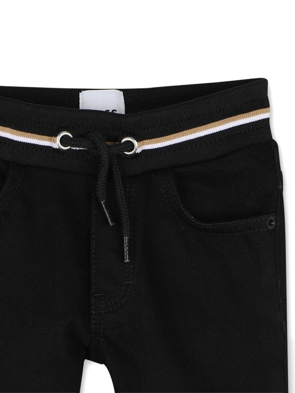 Jeans per neonato neri con vita con coulisse J53475 09B BOSS 
