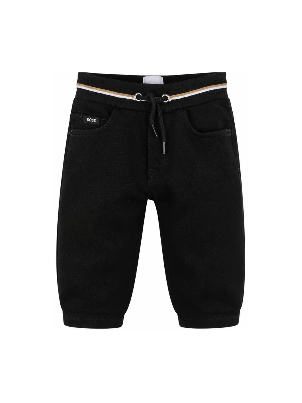 Jeans per neonato neri con vita con coulisse J53475 09BA BOSS 