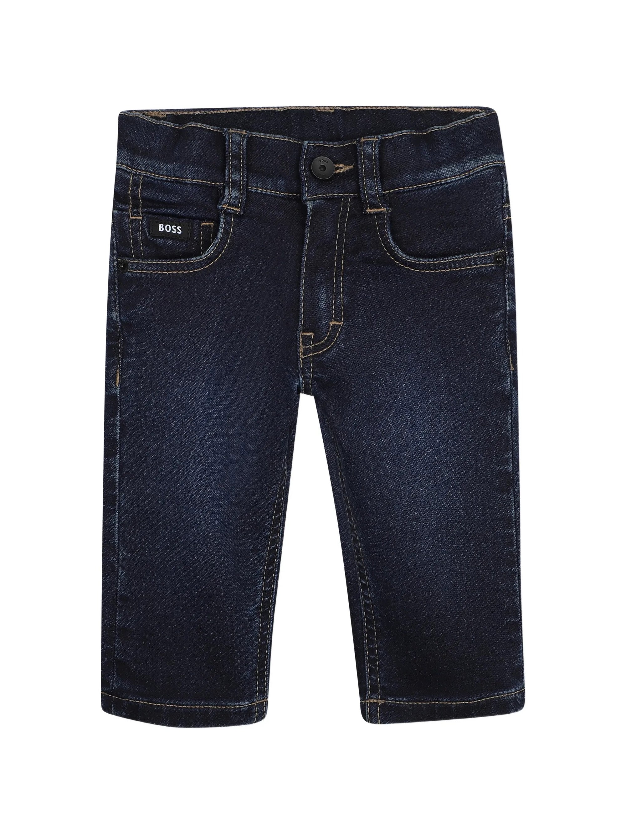 Jeans per neonato blu con impunture a contrasto J53476 Z07A BOSS 