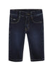 Jeans per neonato blu con impunture a contrasto