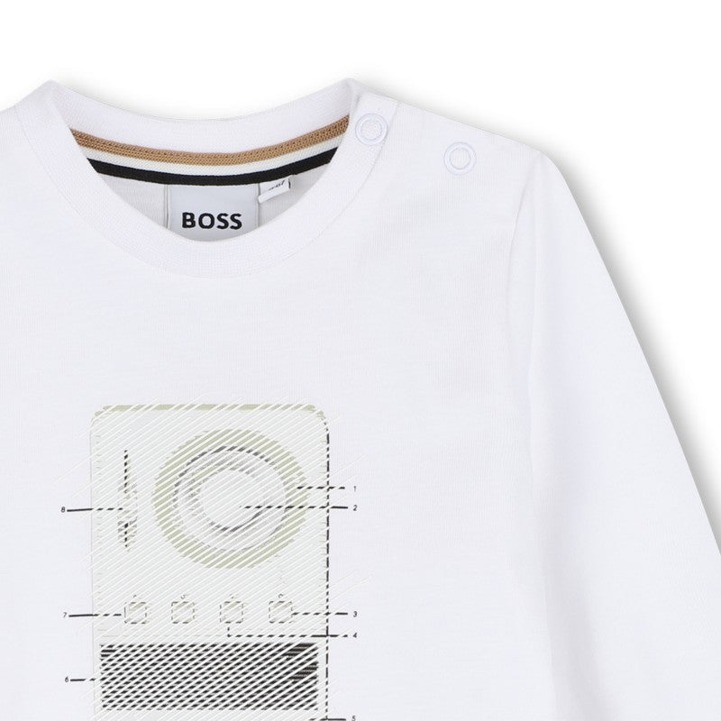 T-shirt con grafica J53503 10PA BOSS 