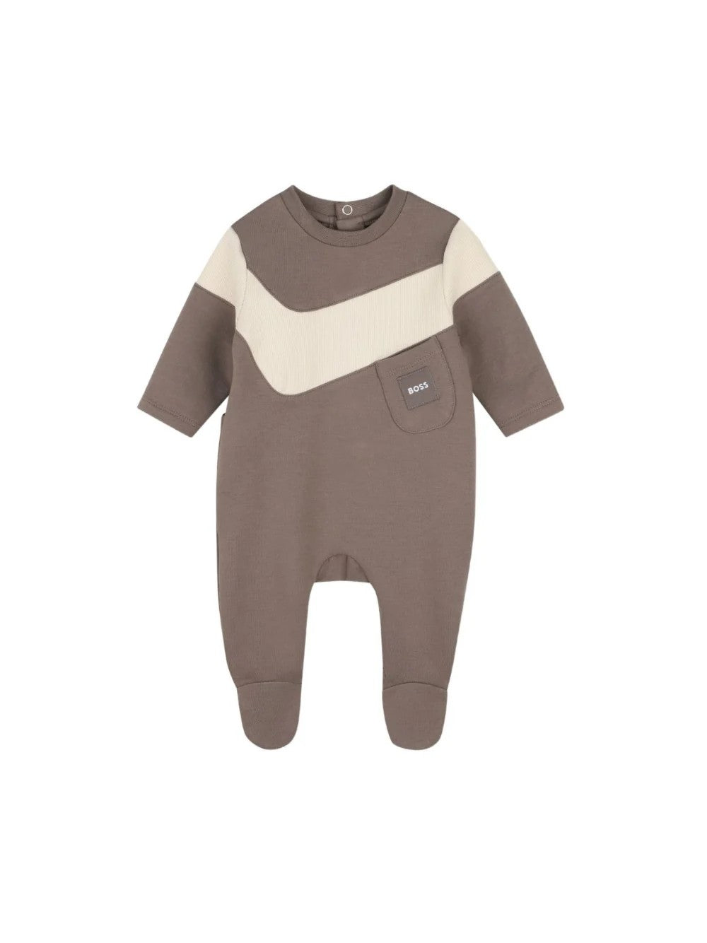 Tutina marrone con applicazione frontale con logo J53603 31D BOSS 