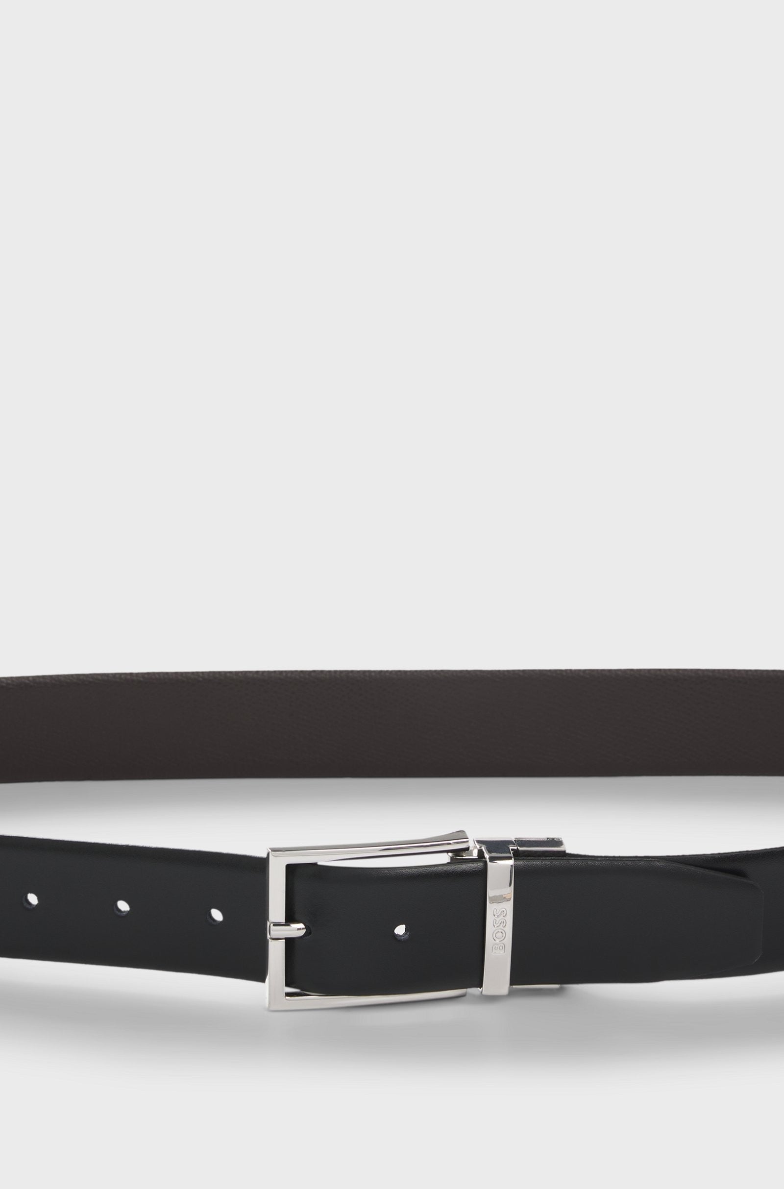 Cintura reversibile in pelle italiana con due texture 50537112 002 BOSS ACCESSORIES 