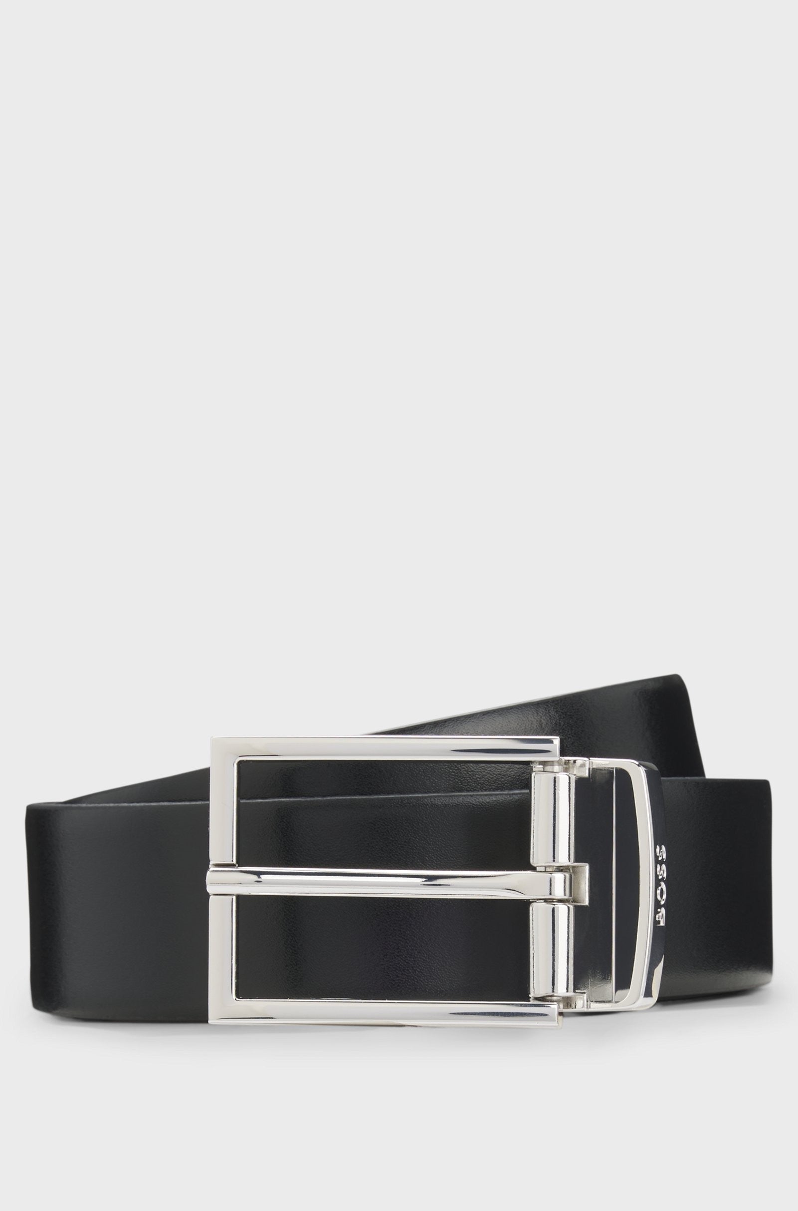 Cintura reversibile in pelle italiana con due texture 50537112 002 BOSS ACCESSORIES 