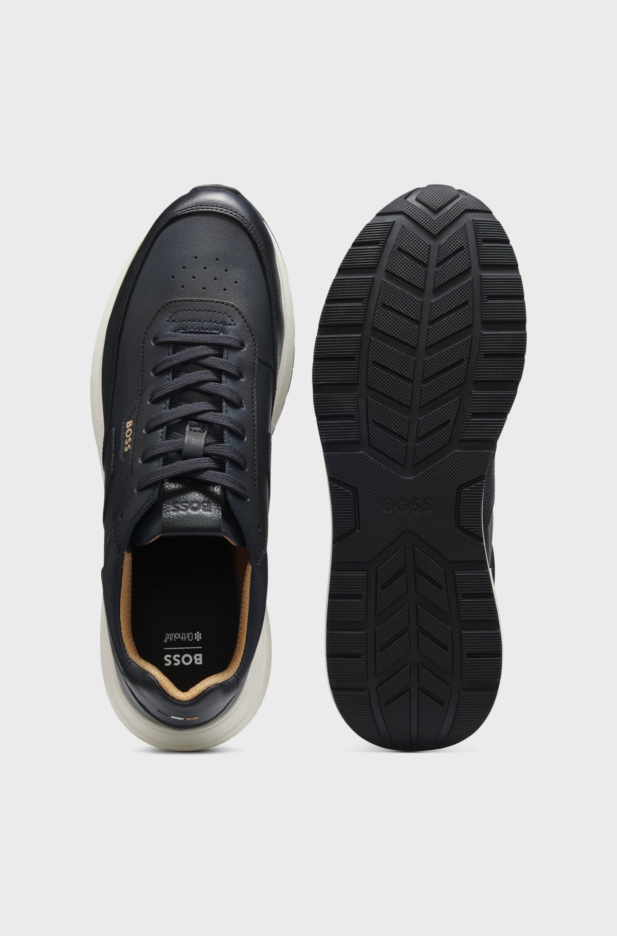 Sneakers in pelle 50573581 401 BOSS SHOES 