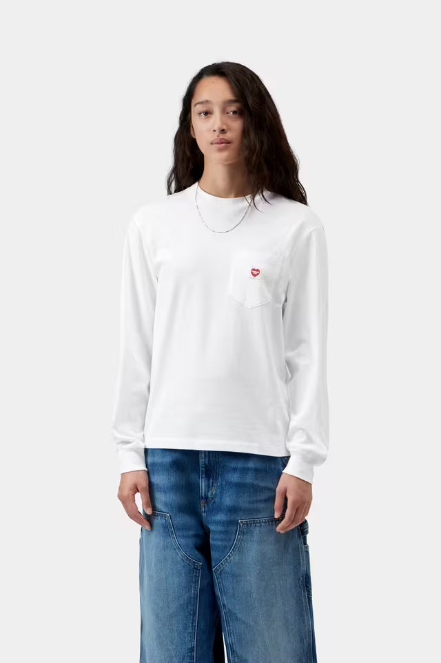 L/s pocket small heart t-shirt I037167 1WZXX CARHARTT WIP 