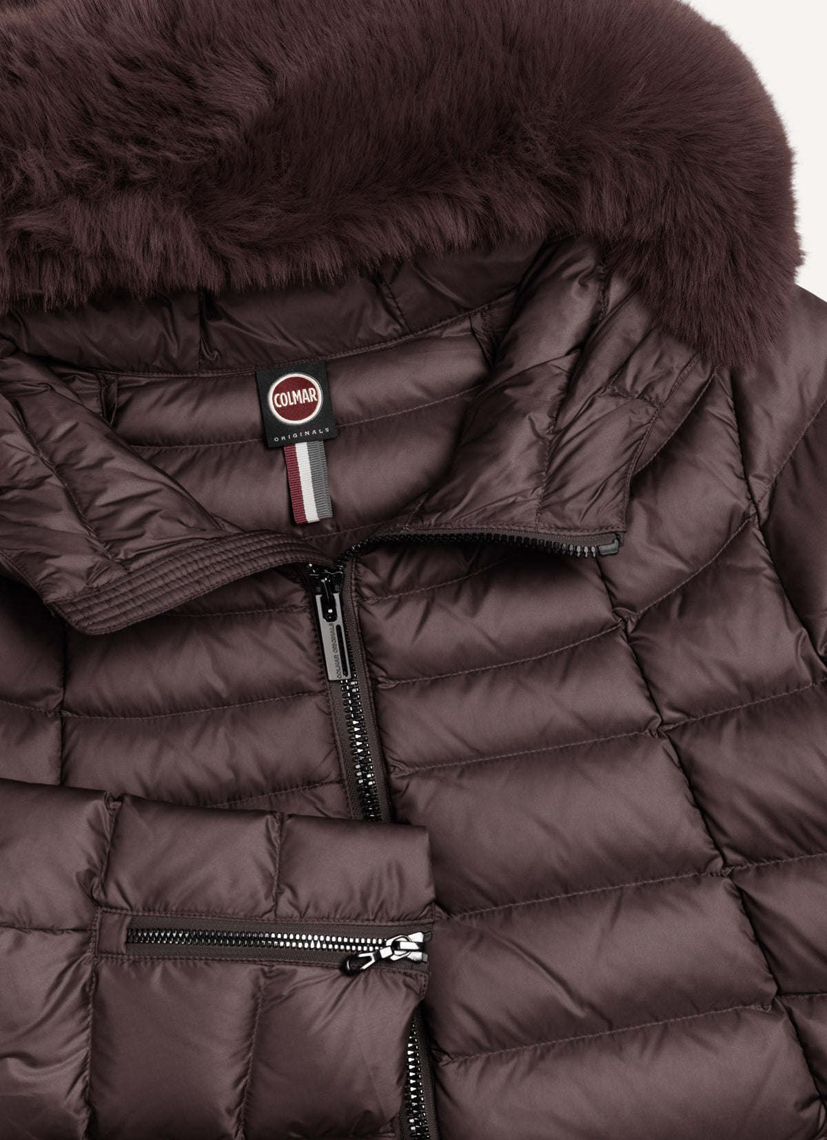 Piumino a trapezio con pelliccia sintetica 22000033E2YO 790 COLMAR 