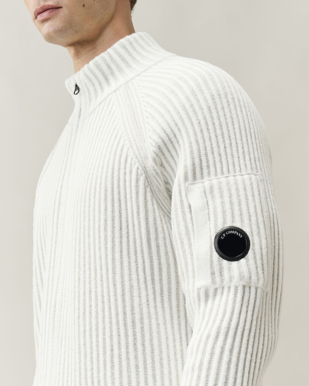 Fleece Knit Lens Full Zip Cardigan 21CMKN300A M12 C.P. COMPANY 