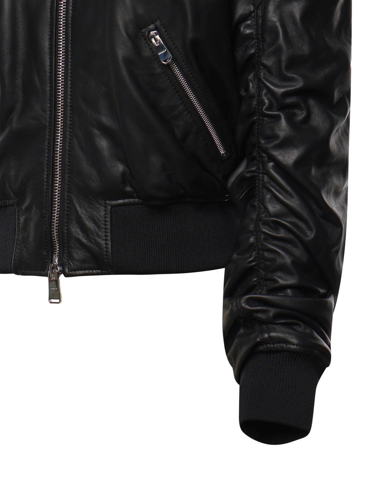 Bomber in pelle nero DJ800PL0511XXX 999 DONDUP 