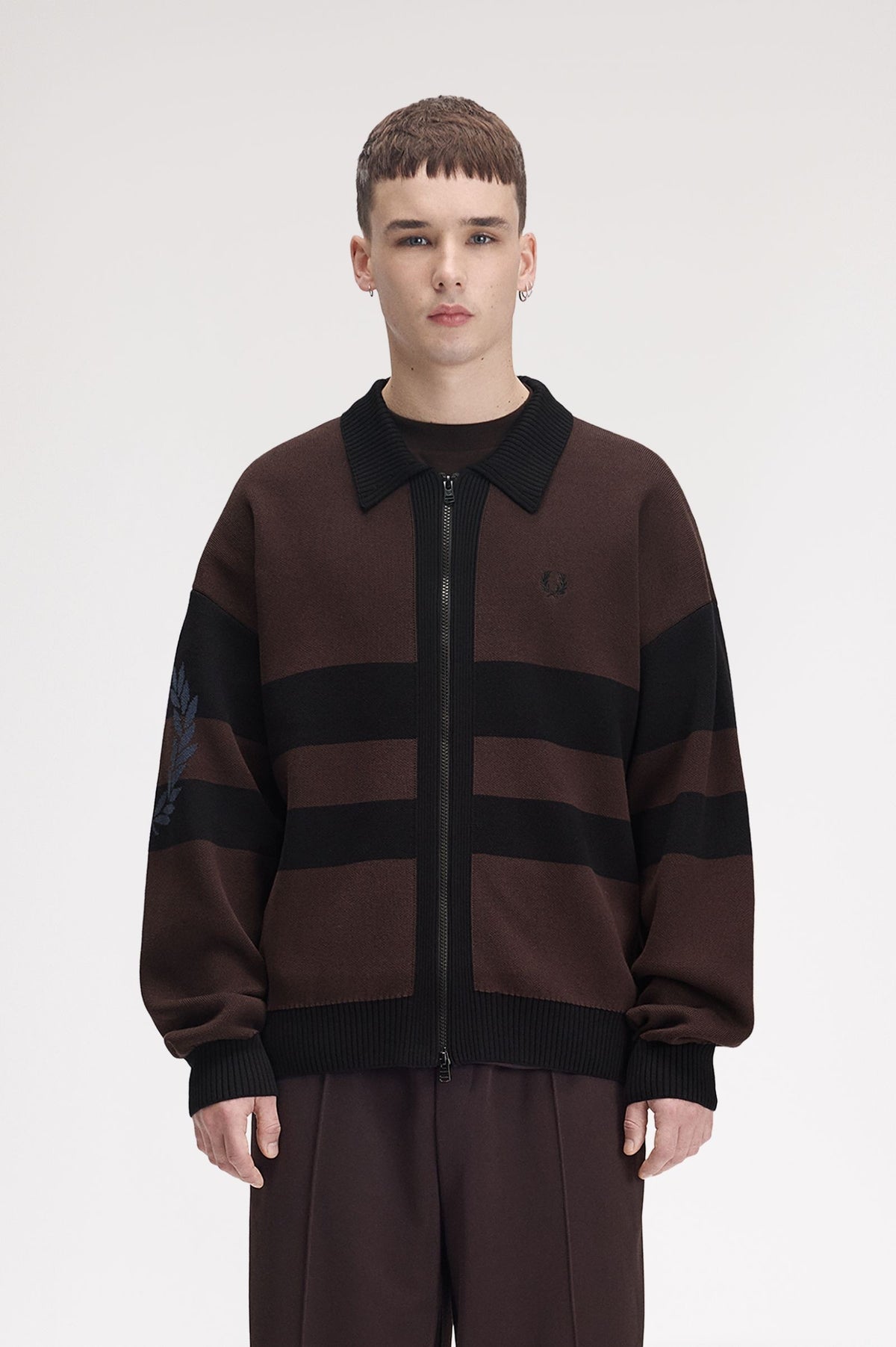 Cardigan con zip intera K331559 33C FRED PERRY 